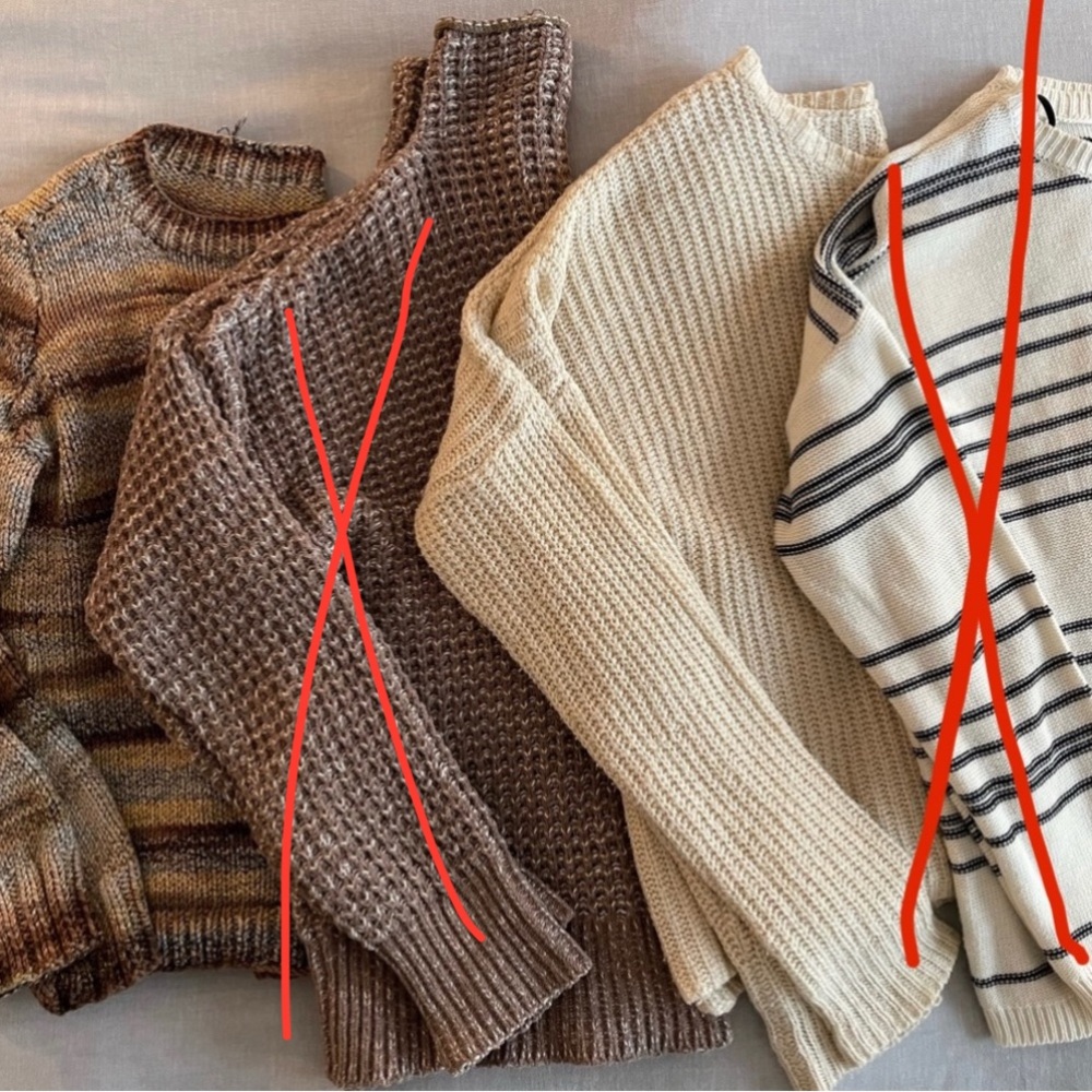 Bundle of 2 Knit Long Sleeve Sweater Tops Size S